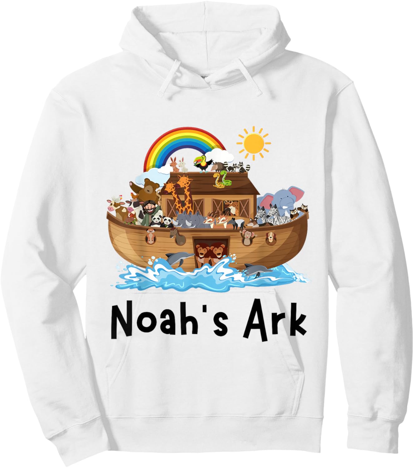 Christian Faith Noah's Ark Sunday School Student Rainbow Hoodie - Hoodie | White