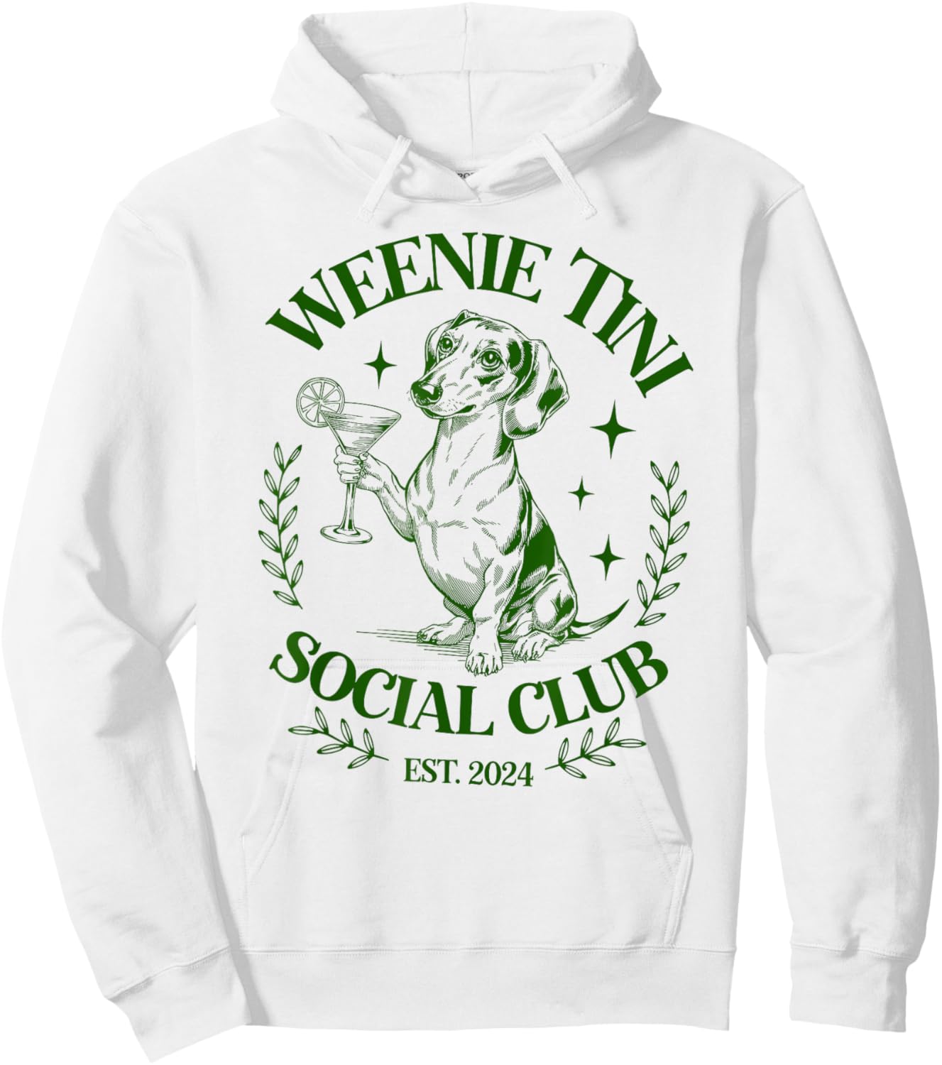 Dachshund Weenie Tini Social Club Lover funny Weiner Dog Women Hoodie - Hoodie | White