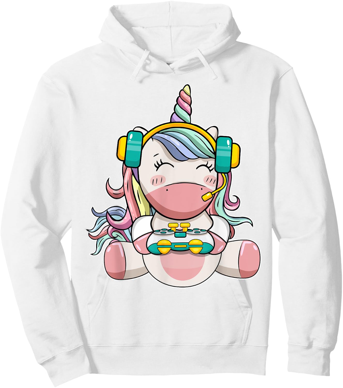 Gamer Girl Unicorn Gaming Cute Video Game Women Kids Girls Hoodie - Hoodie | White