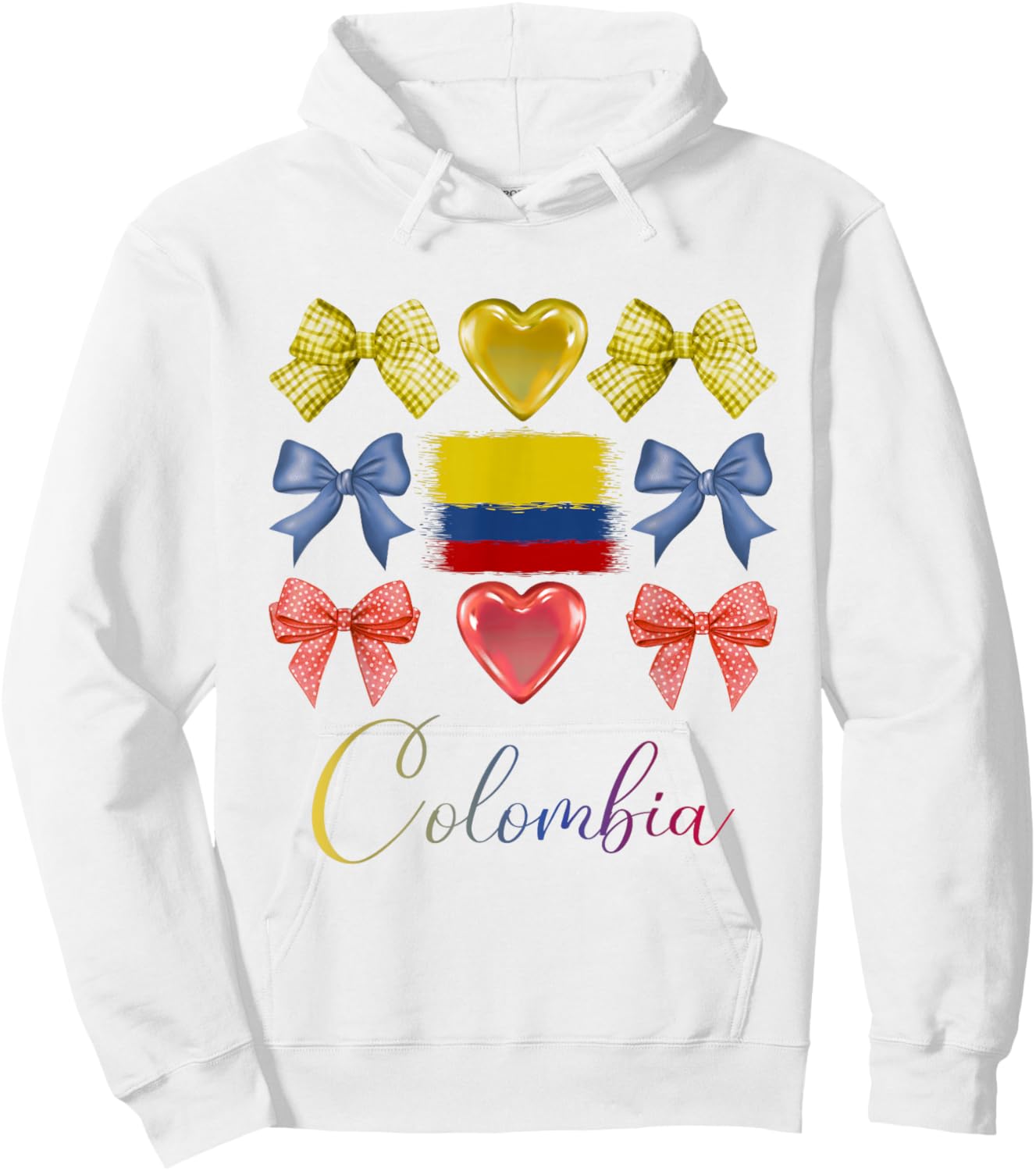 Colombian Bows Pride Roots Latina Women Girls Colombia Bow Hoodie - Hoodie | White
