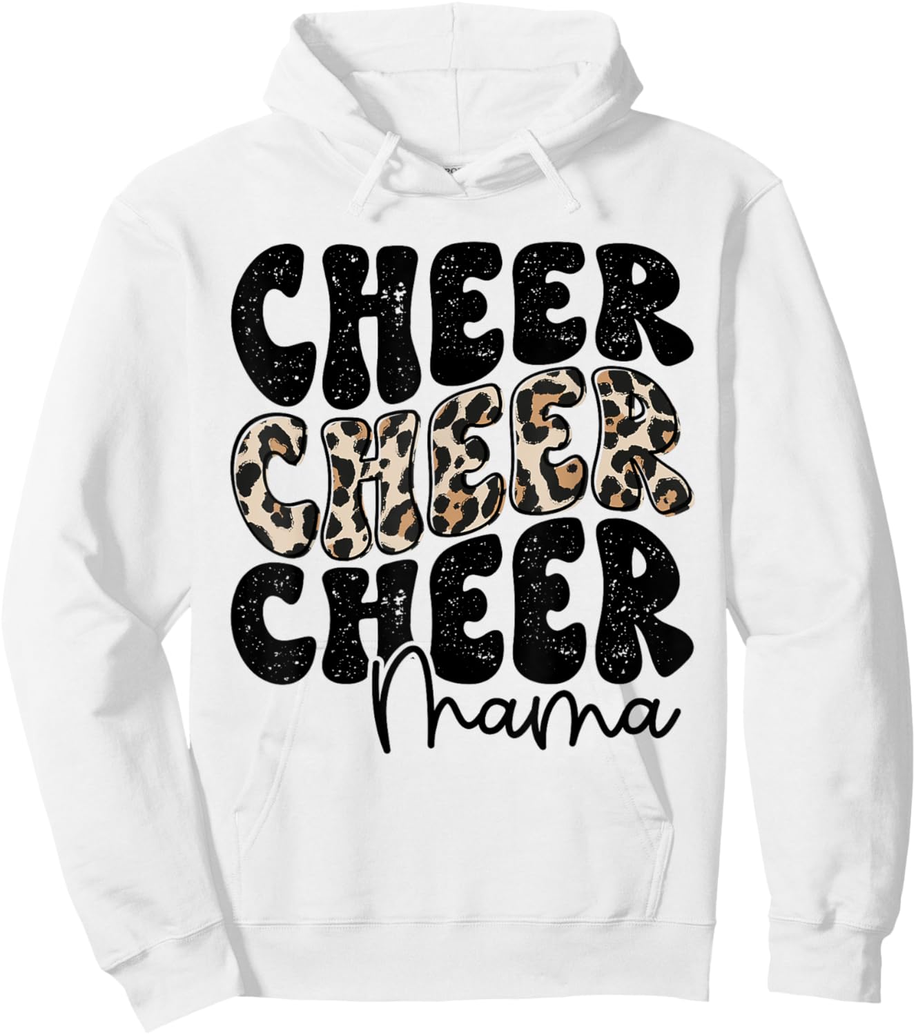 Cheer Mama Leopard Proud Cheerleading Mom Biggest Fan Hoodie - Hoodie | White