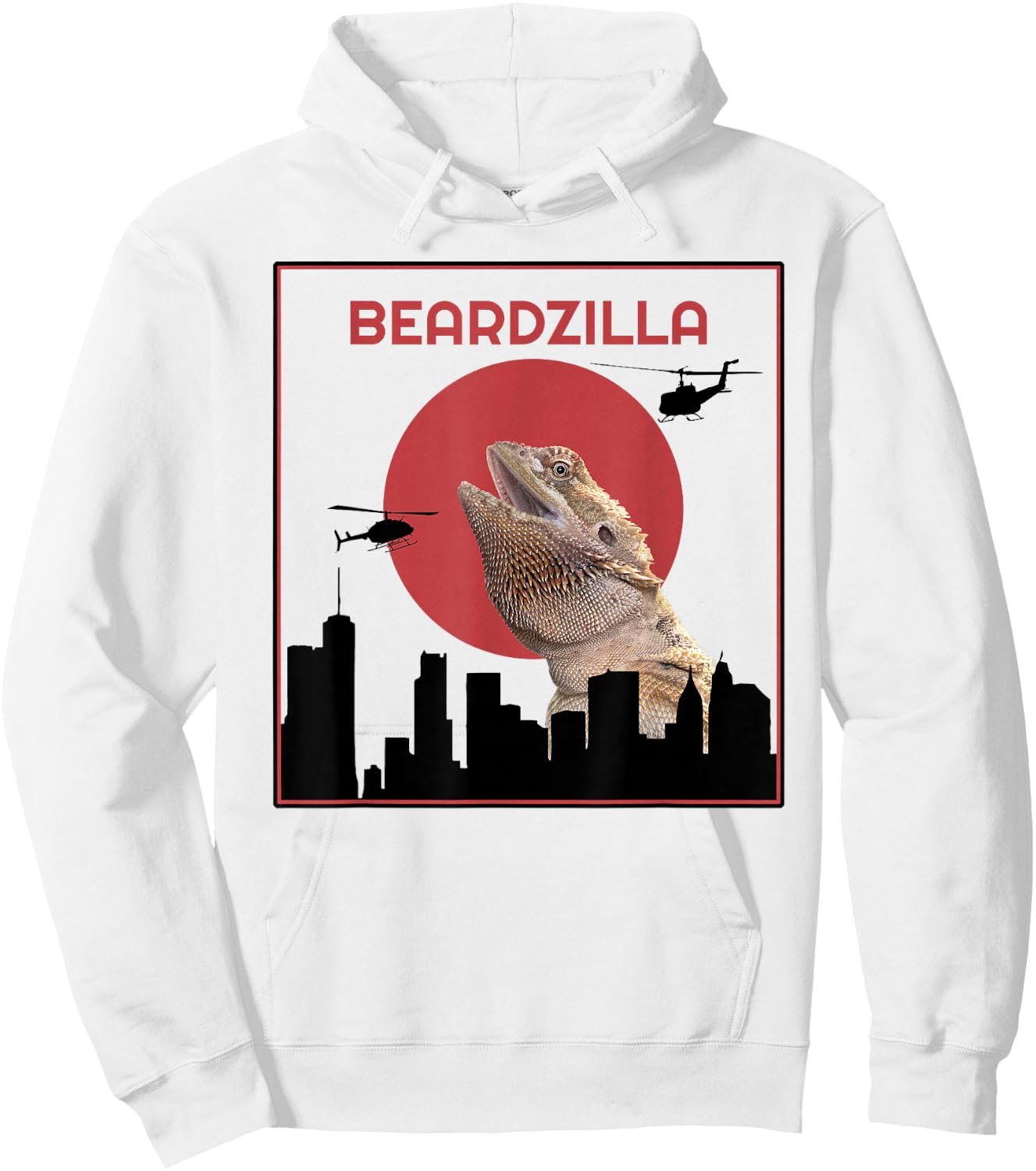 Beardzilla Bearded Dragon Funny Hoodie - Hoodie | White