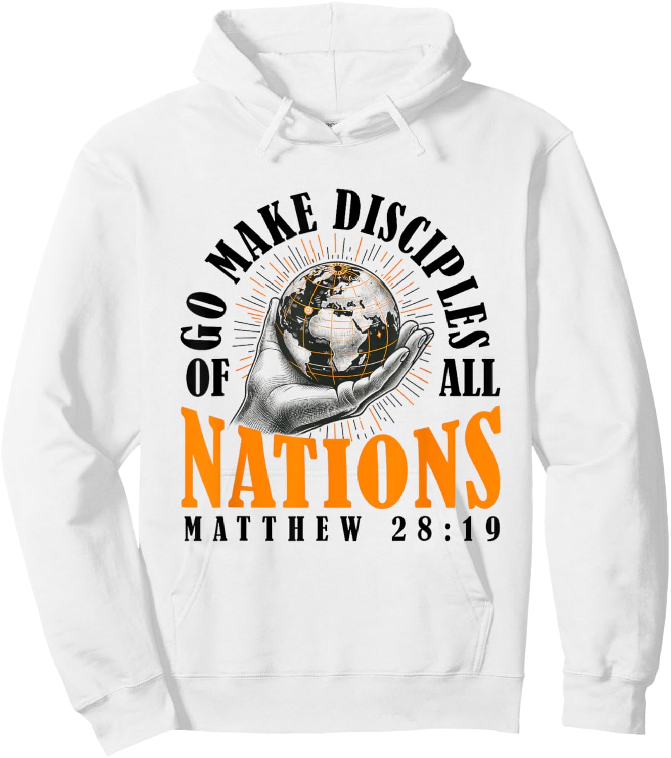 Go And Make Disciples of All Nations Retro Christian Bible Hoodie - Hoodie | White