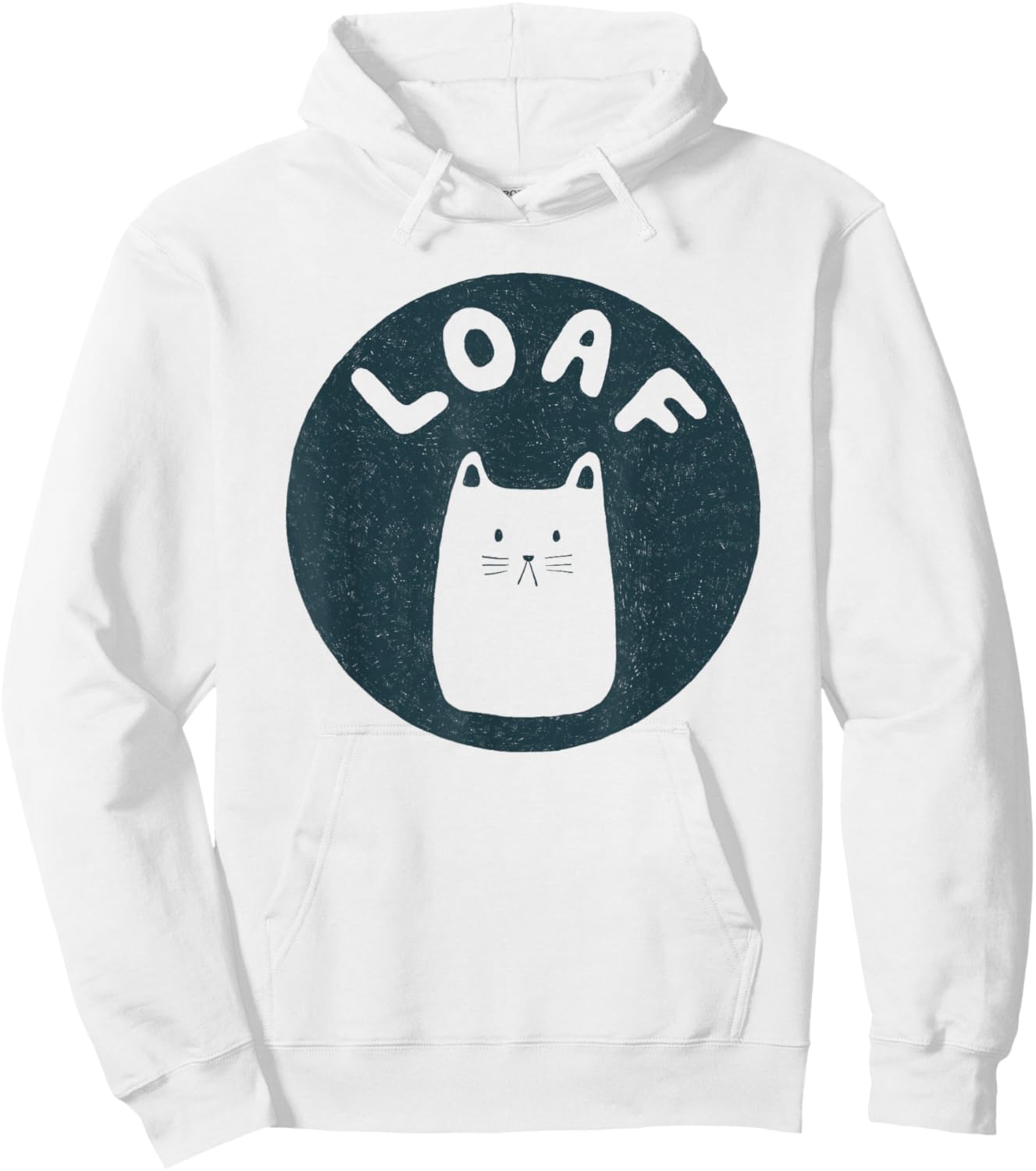 Cute Cat Loaf Illustrated Hoodie - Hoodie | White