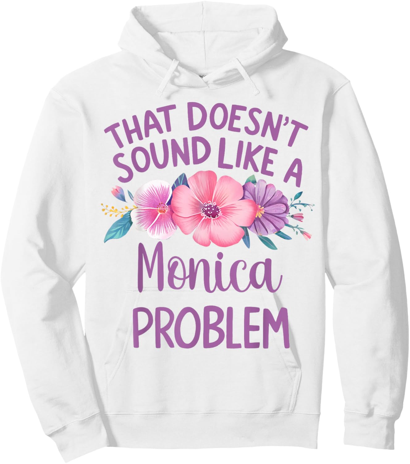 Monica Personalized Cute Flower Girls Monica Name Hoodie - Hoodie | White