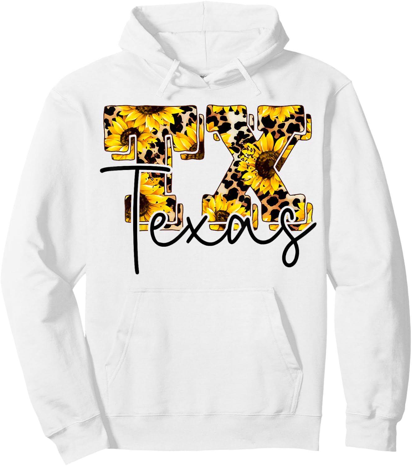 Texas Sunflower Leopard Print Gift Hoodie - Hoodie | White