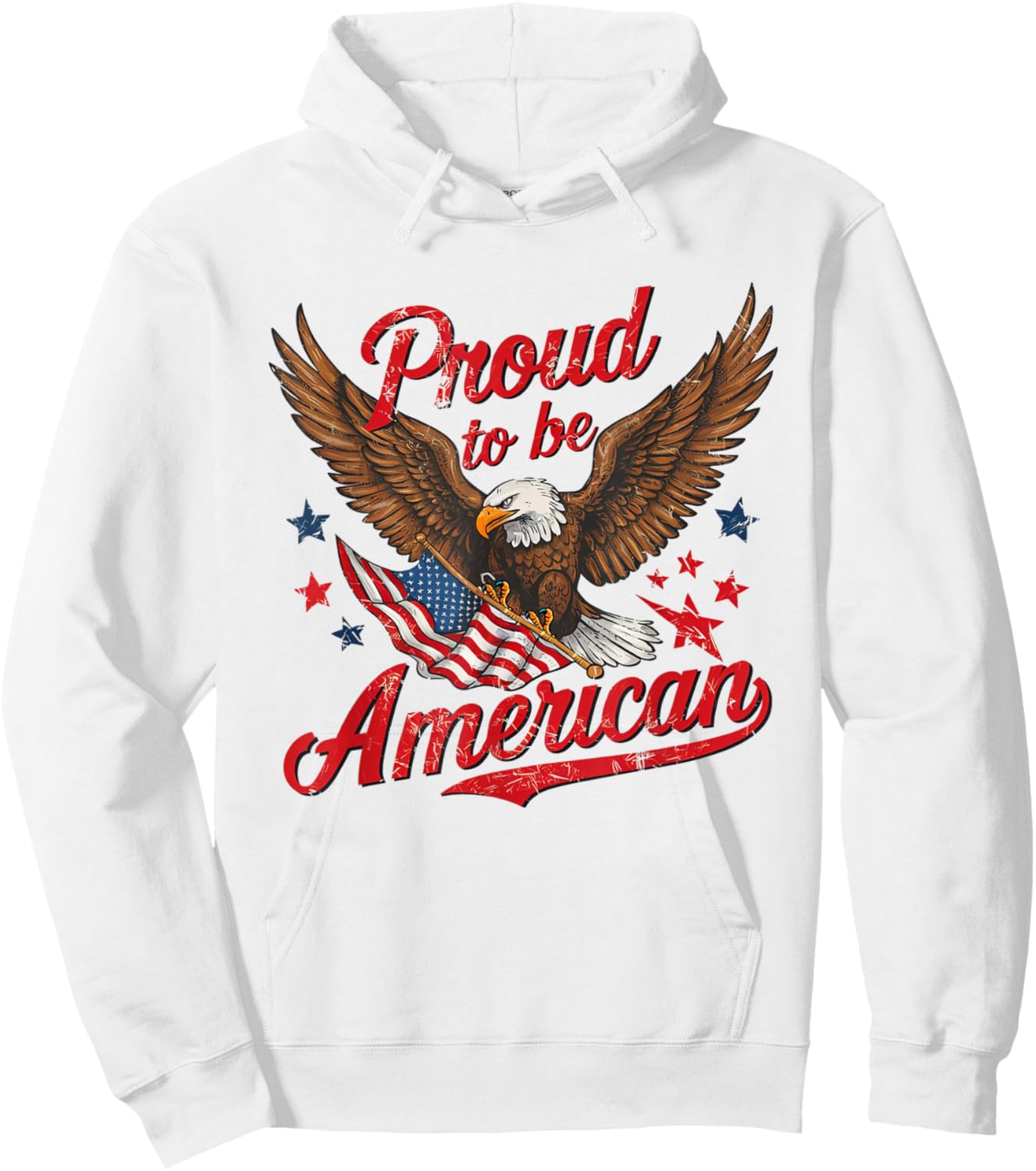 Retro Proud To Be An American 4th Of July Toddler Kids Hoodie - Hoodie | White