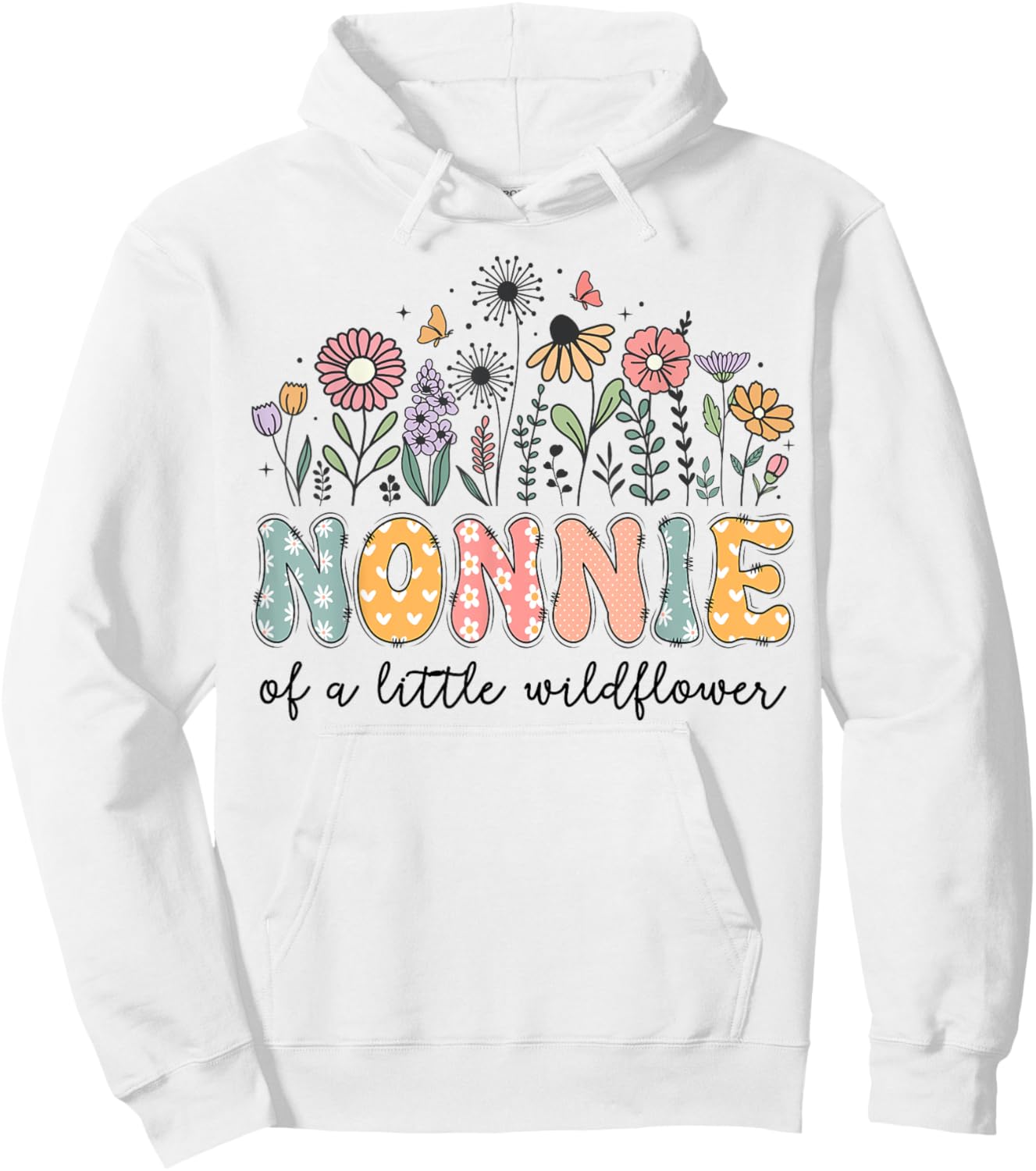 Nonnie Of The Little Wildflower Baby Birthday Party Hoodie - Hoodie | White