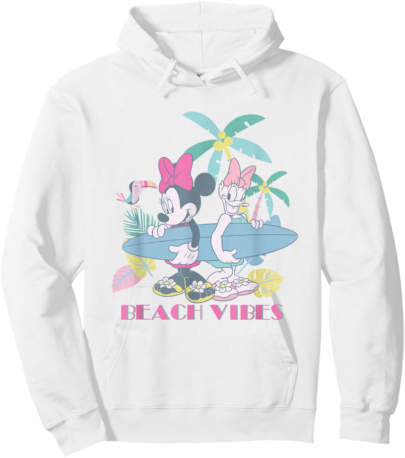 Disney Mickey and Friends Beach Vibes Minnie Daisy Big Logo Hoodie - Hoodie | White