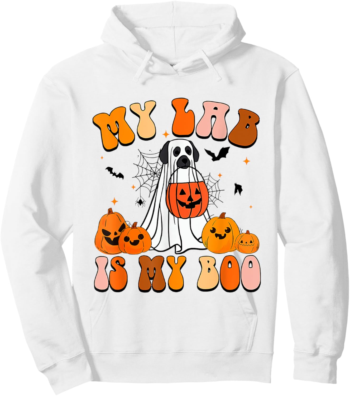 My Lab Is My Boo Dog Ghost Dog Halloween Retro Labrador Mama Hoodie - Hoodie | White