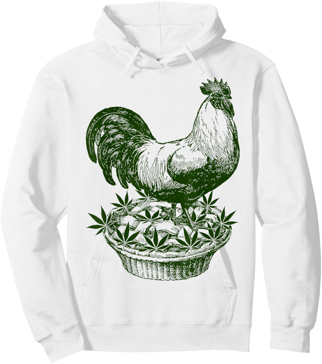 420 Designs Time By Big Ray Designs Women's Marijuana Themed Chicken Pot Pie design Hoodie - Hoodie | White