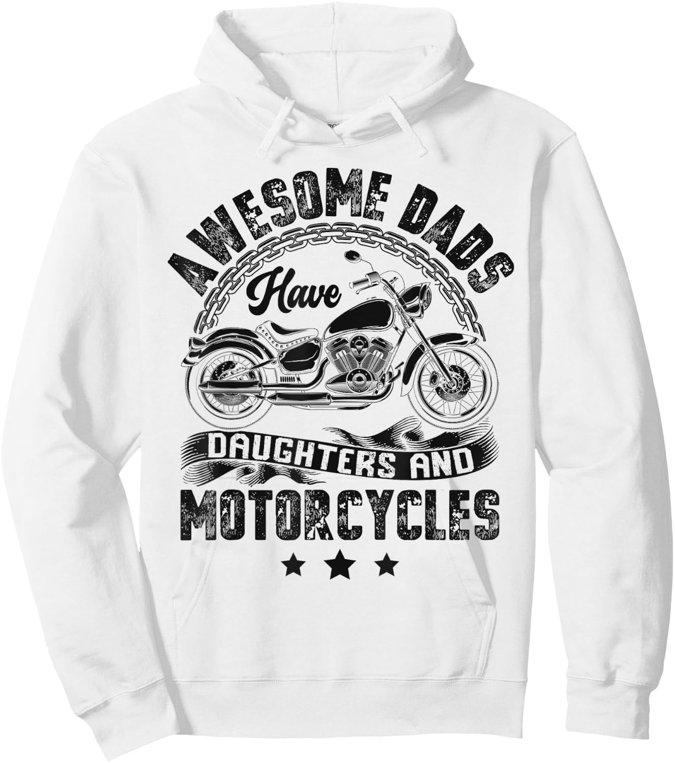 Awesome Dads Have Daughters And Motorcycle Biker Dad Father Hoodie - Hoodie | White