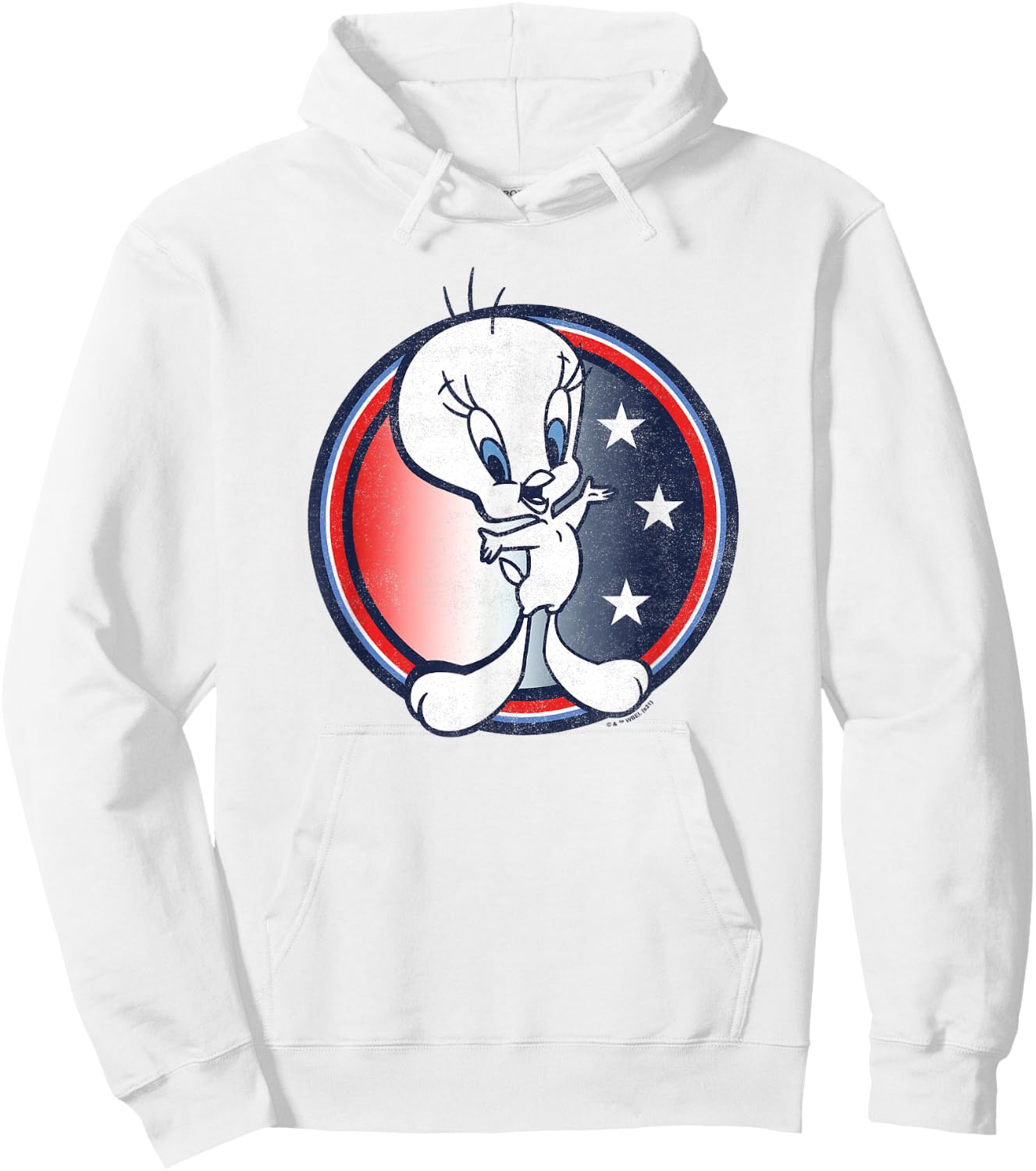 Looney Tunes Tweety Bird Fourth Of July Americana Circle Hoodie - Hoodie | White