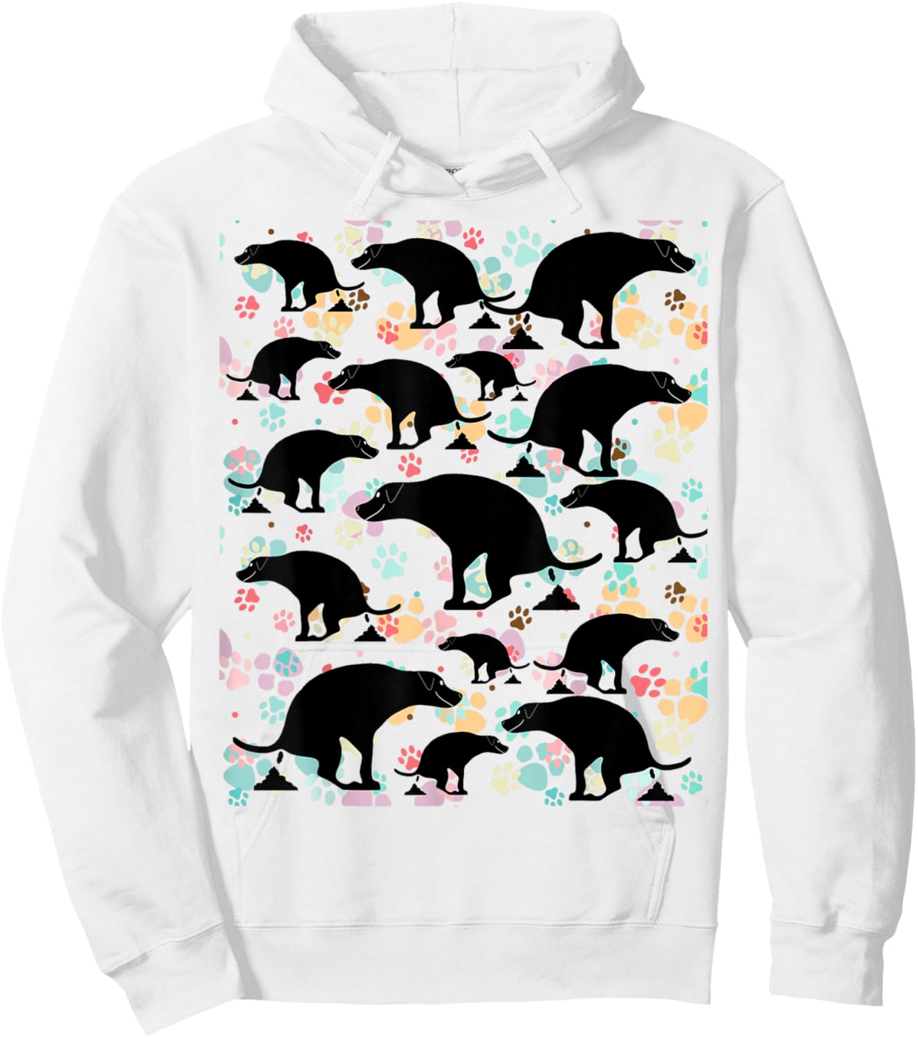 Cute Pooping Dog Pattern Delights Hoodie - Hoodie | White