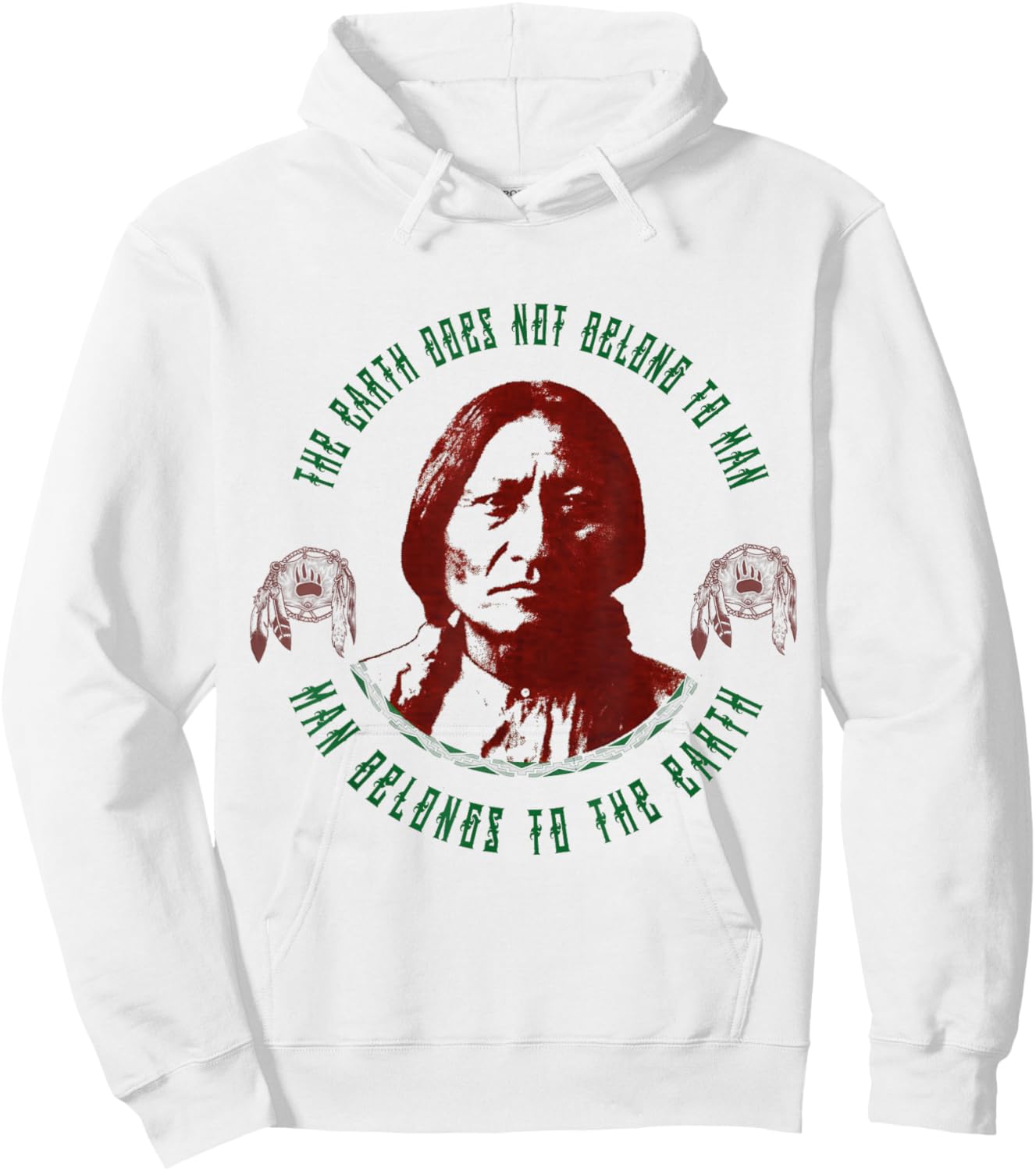 Native American Indian Lakota Chief Sioux Sitting Bull Hoodie - Hoodie | White