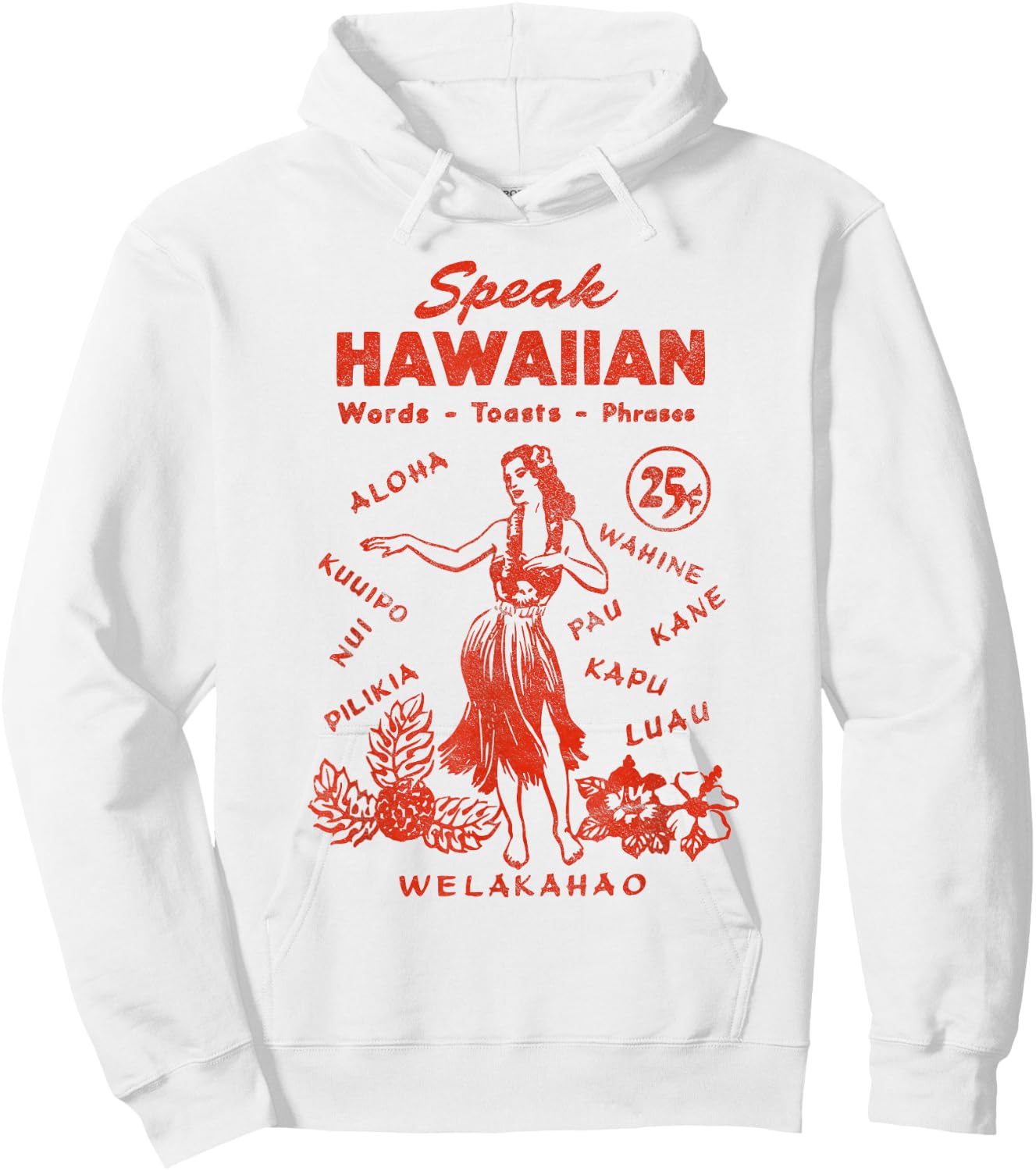 Funny Hawaii Phrasebook 50s Tiki Style Hoodie - Hoodie | White