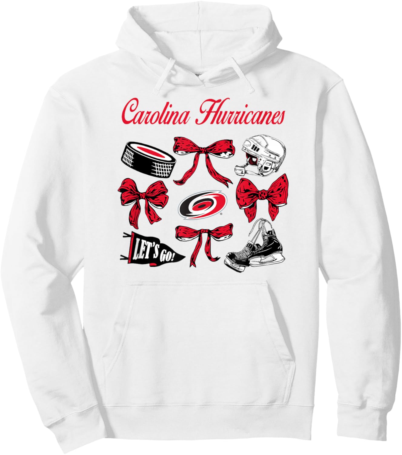 Carolina Hurricanes Bows Gray NHL Officially Licensed Hoodie - Hoodie | White