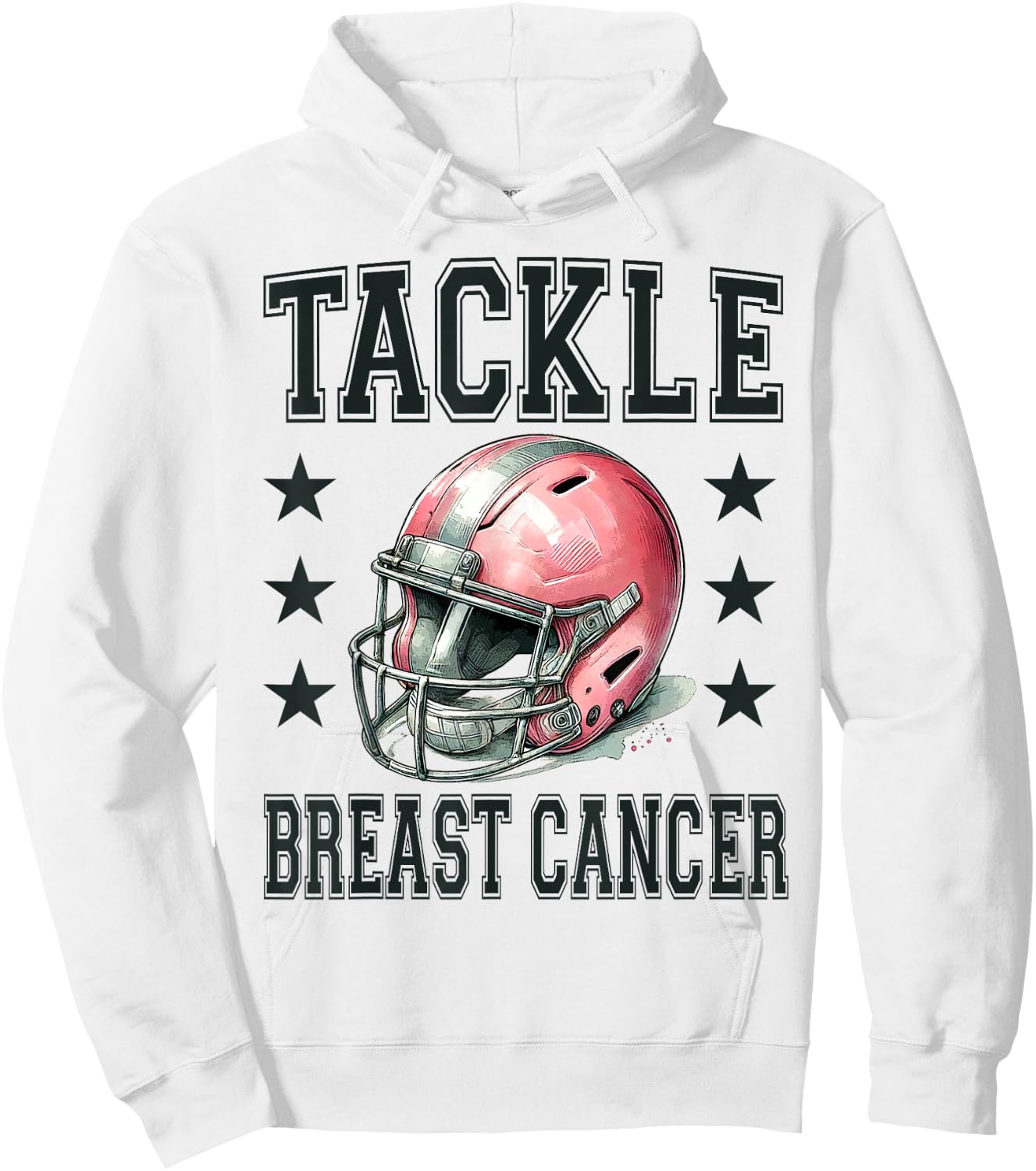 Tackle Breast Cancer Pink Football Helmet Awareness Design Hoodie - Hoodie | White