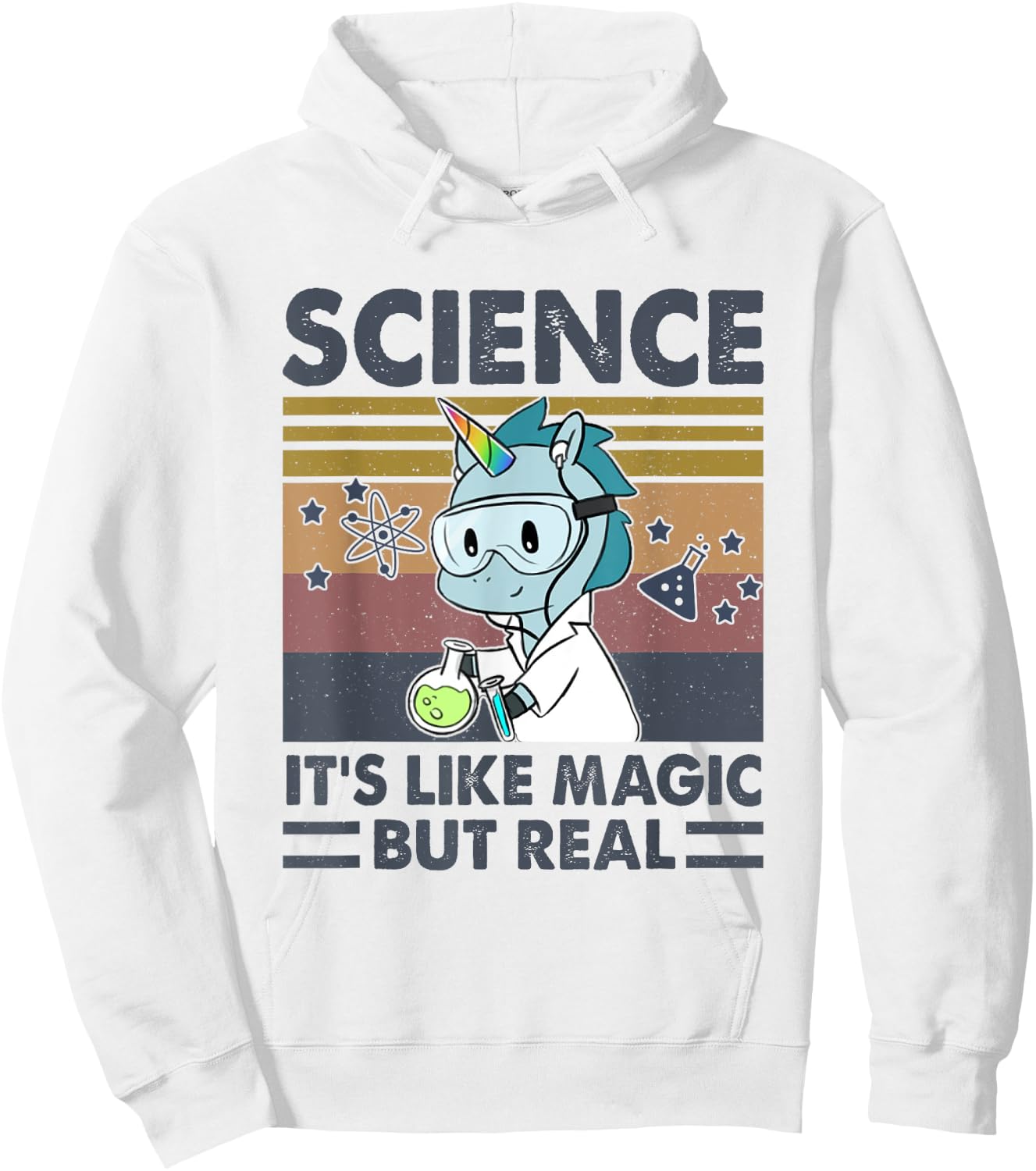 Unicorn Science It's Like Magic But Real Funny Unicorn Lover Hoodie - Hoodie | White