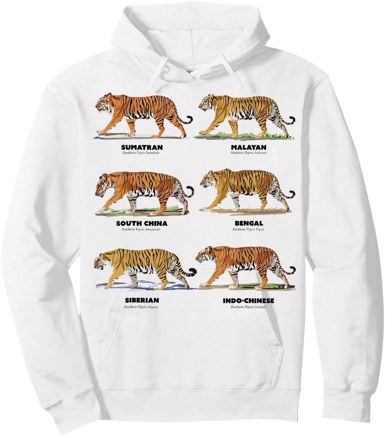 Scientific Exotic Tiger Names Hoodie - Hoodie | White