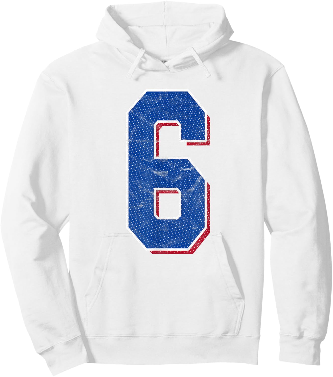 Number 6 Numbered Uniform Sports Team Jersey 6th Birthday Hoodie - Hoodie | White