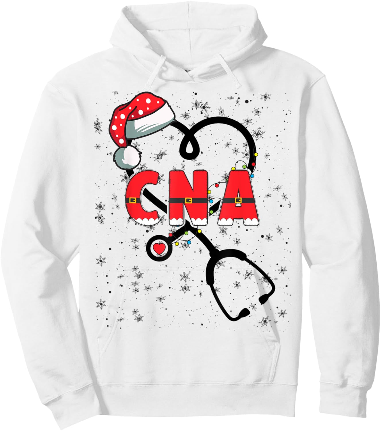 CNA Christmas Heart Certified Nursing Assistant Xmas Party Hoodie - Hoodie | White
