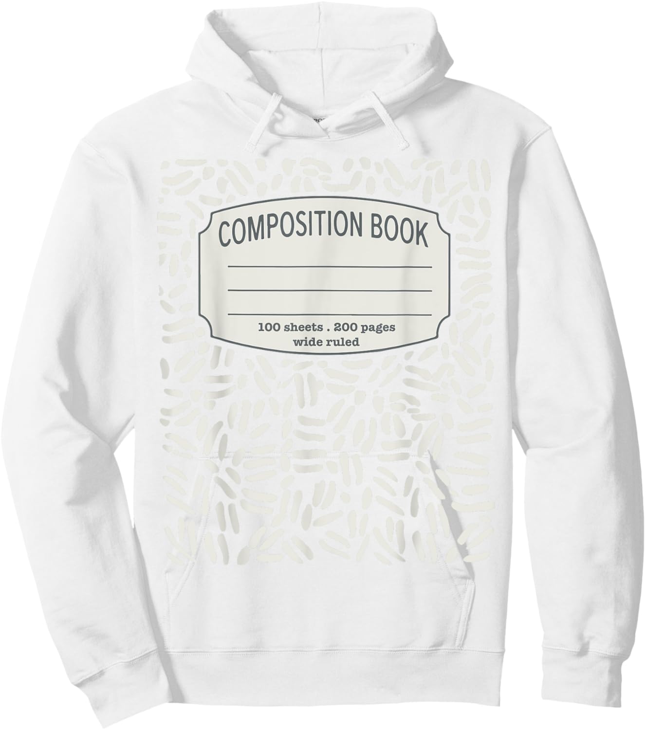Composition Notebook Costume - Matching Group Halloween Hoodie - Hoodie | White