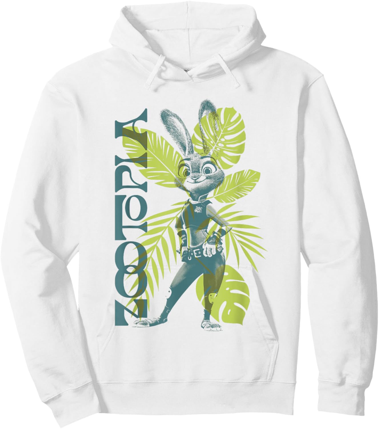 Disney Zootopia Spring Tropical Judy Hopps Leaf Pattern Hoodie - Hoodie | White