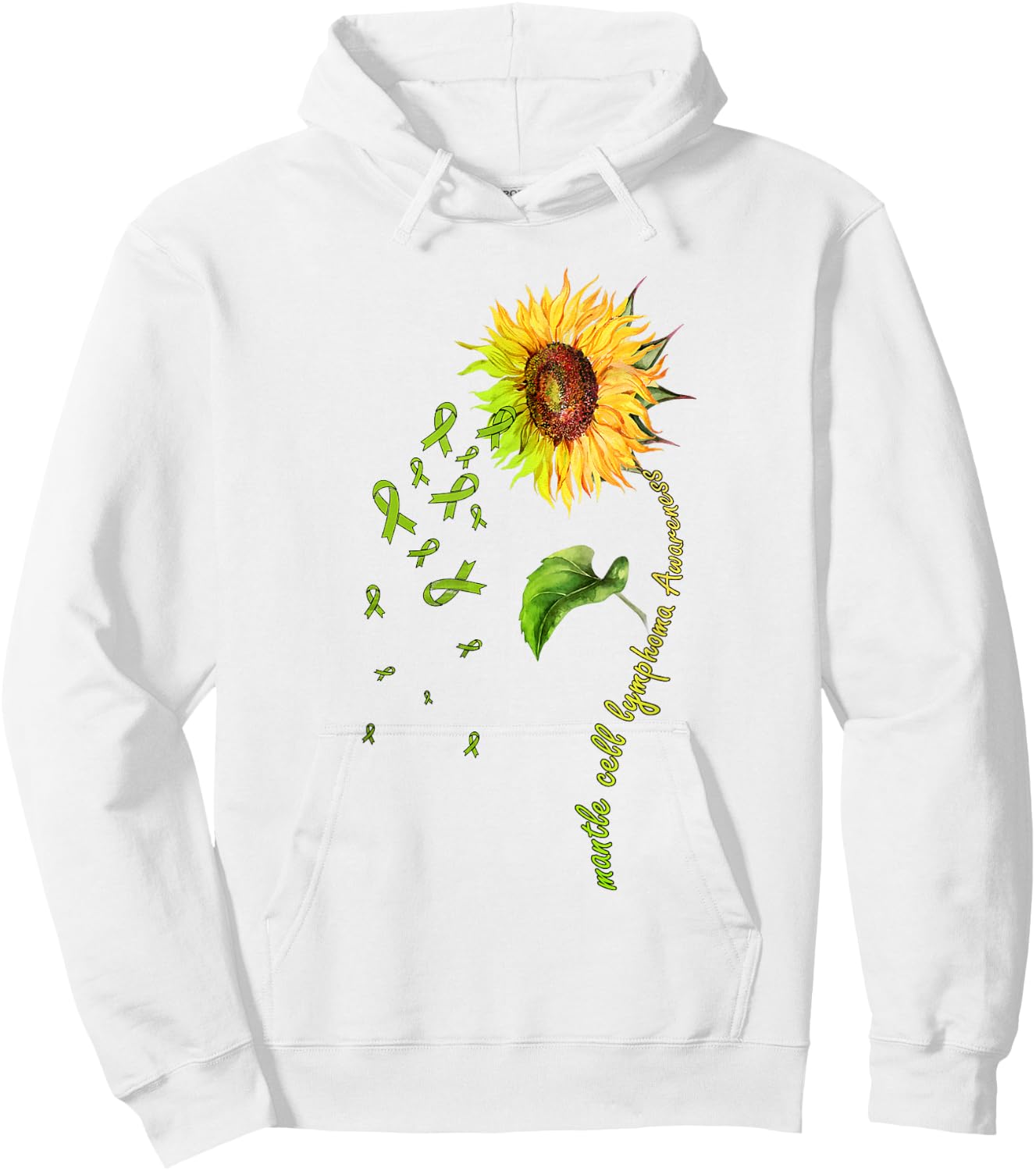Mantle Cell Lymphoma Awareness Sunflower Hoodie - Hoodie | White