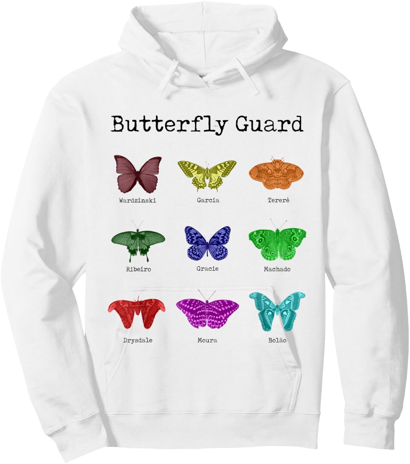 MMA, Brazilian Jiu Jitsu (BJJ) Butterfly Guard Hoodie - Hoodie | White