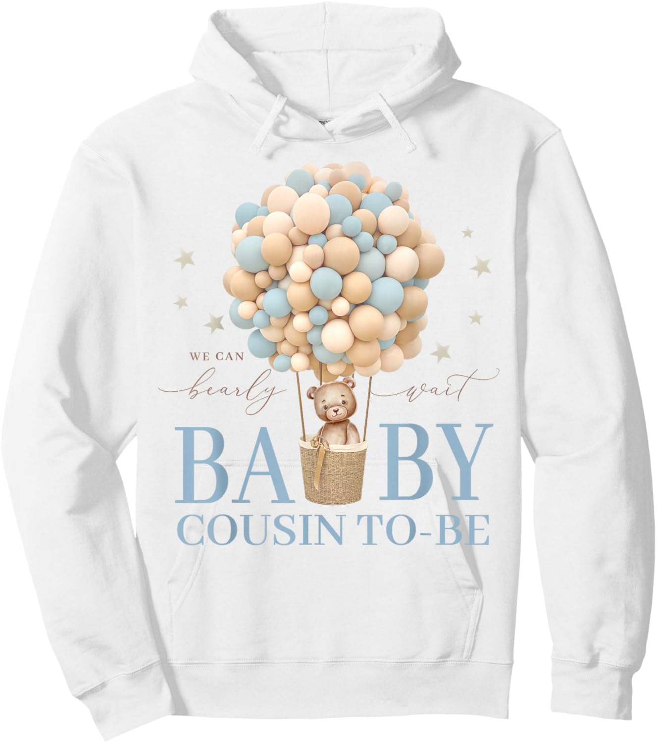 Cousin We Can Bearly Wait Baby Shower Bear Family Matching Hoodie - Hoodie | White