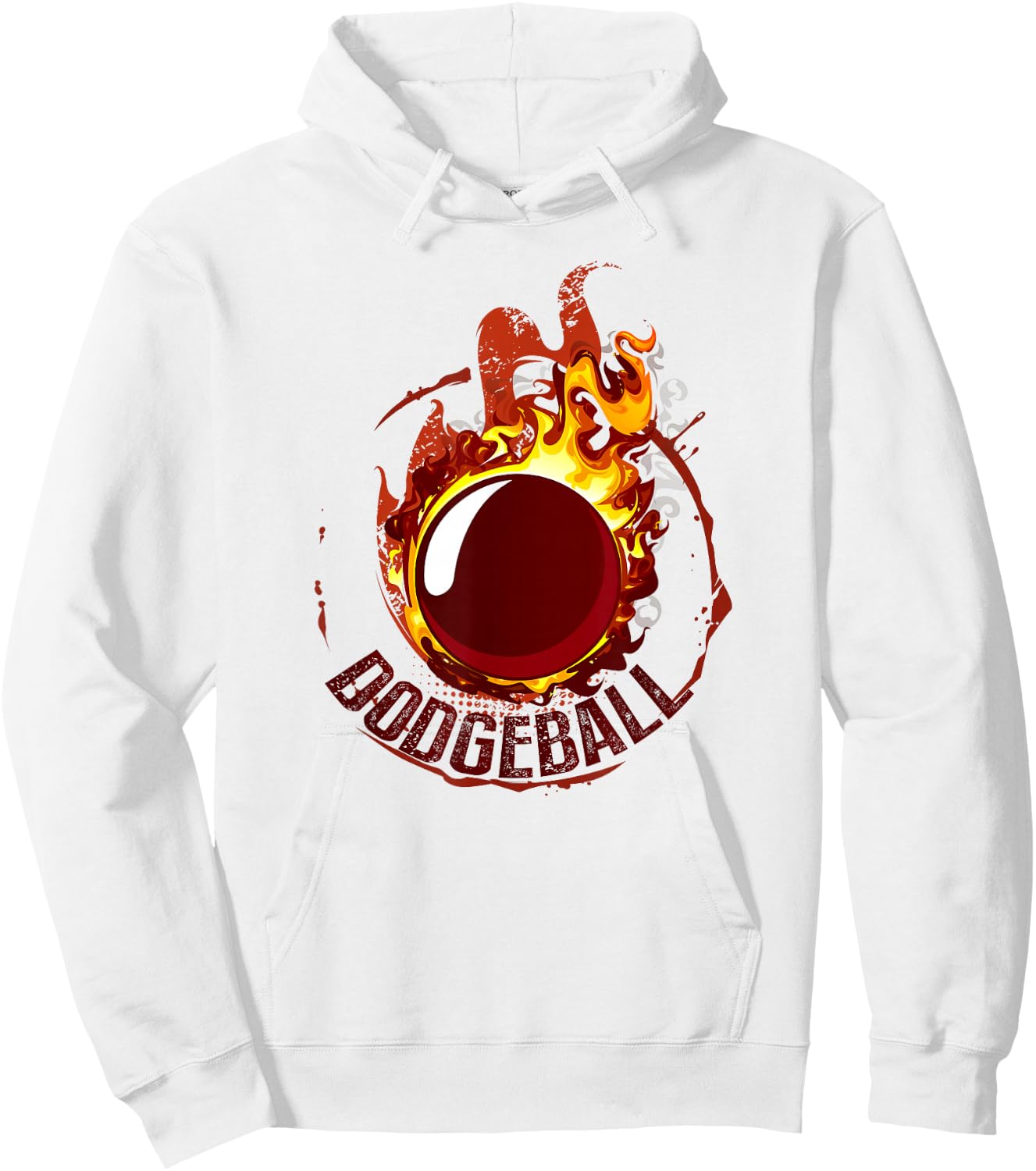 Dodgeball Ball on Fire Hoodie - Hoodie | White