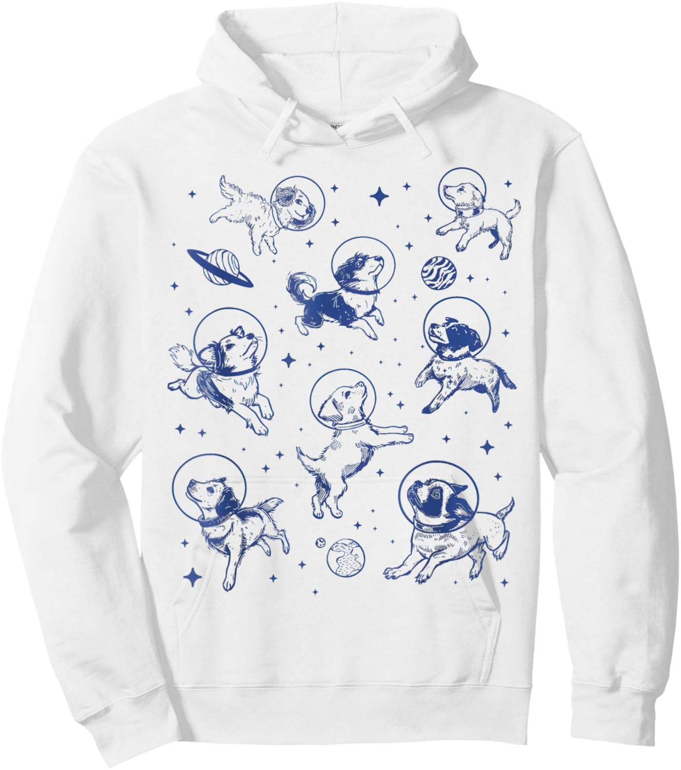 Dogs in Space Retro Hoodie - Hoodie | White