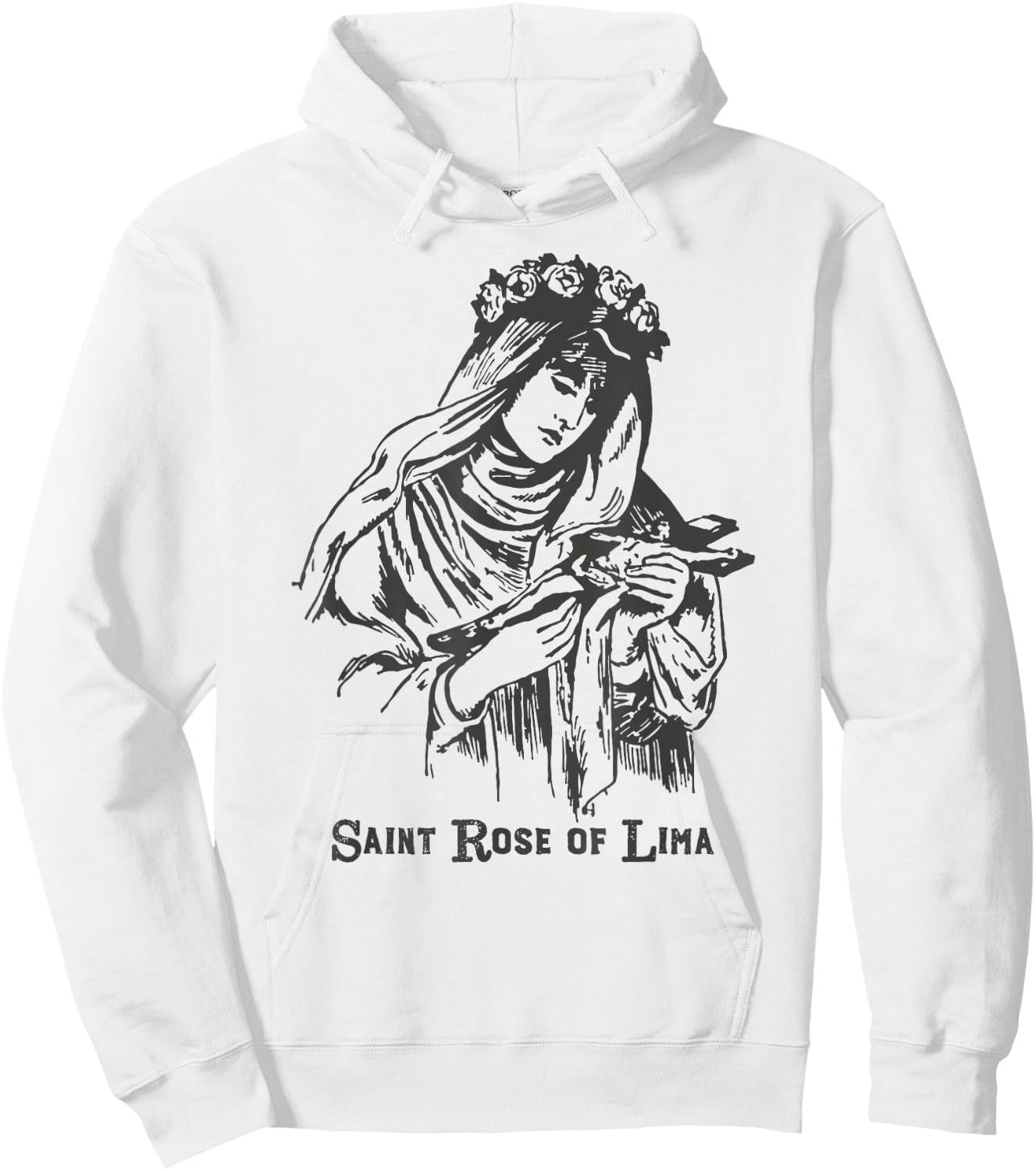 St Rose of Lima Catholic Saints Vintage Patron Saint Gardens Hoodie - Hoodie | White