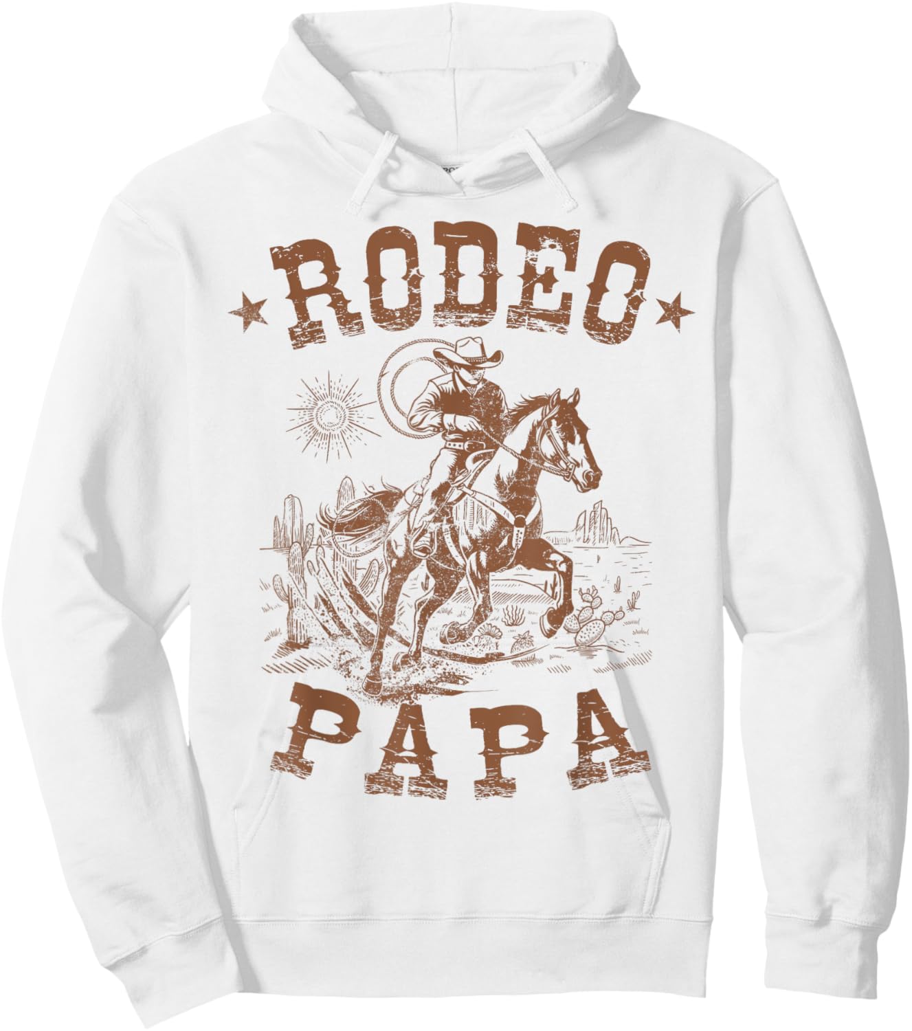 Rodeo Papa Western Cowboy Family Matching Father's Day Hoodie - Hoodie | White