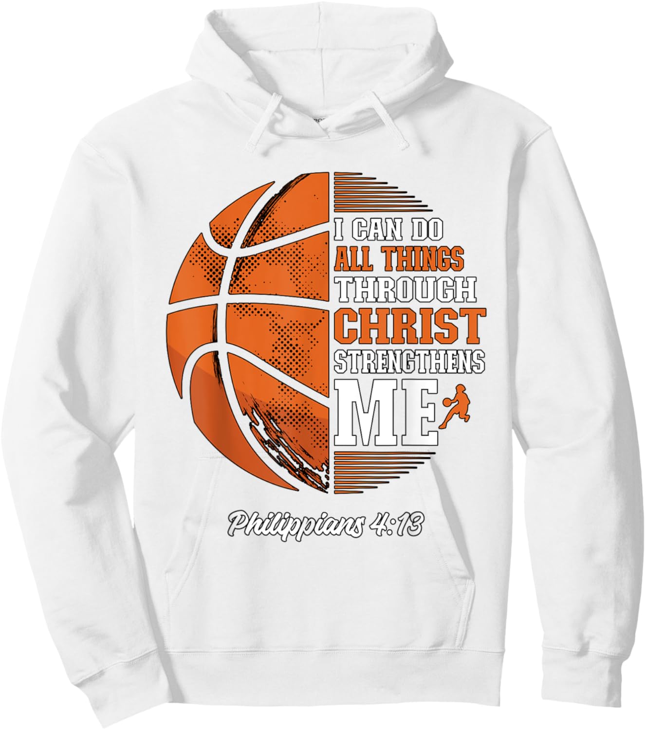 I Can Do All Things Through Christ Basketball Hoodie - Hoodie | White