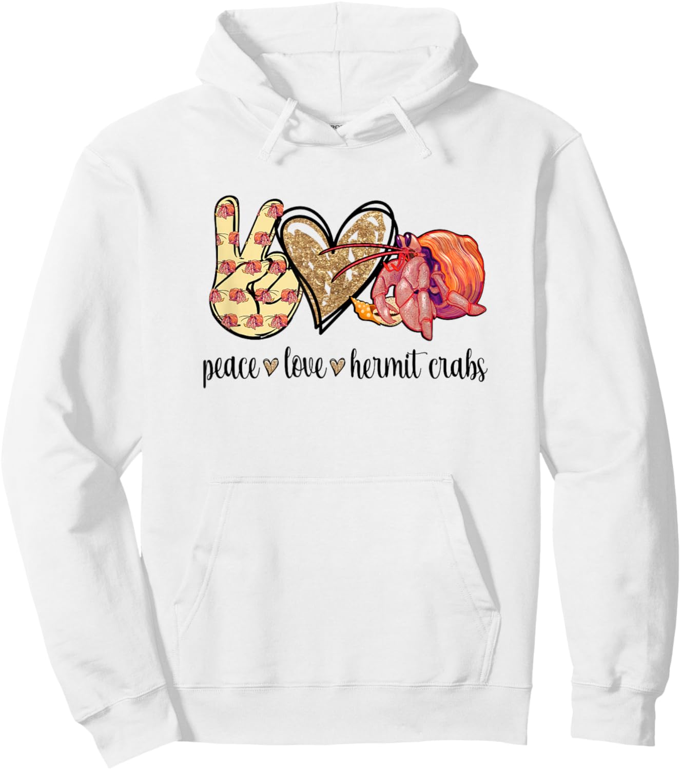 Peace Love Pet Hermit Crab Lover Hoodie - Hoodie | White
