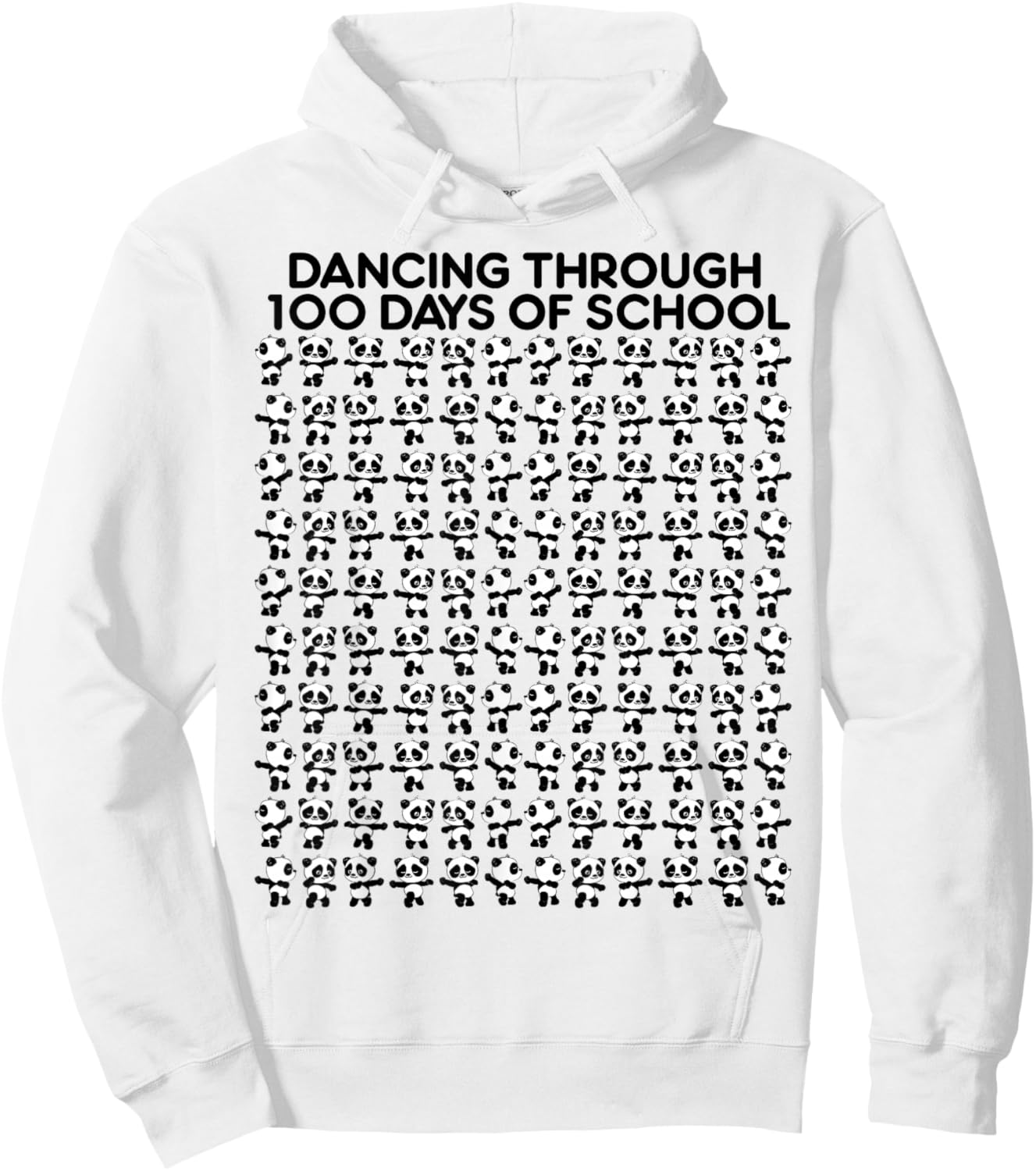 Cute panda dancing 100 days at school children Hoodie - Hoodie | White