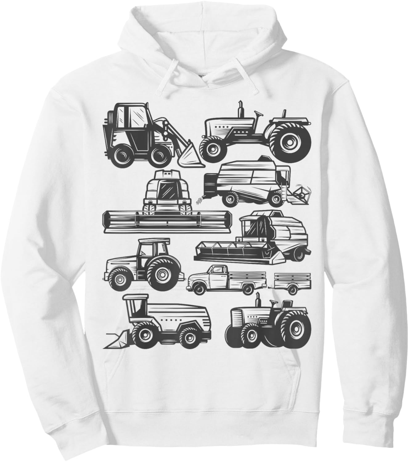 Tractor Farmer Farming Trucks Farm Boys Toddlers Girls Kids Hoodie - Hoodie | White