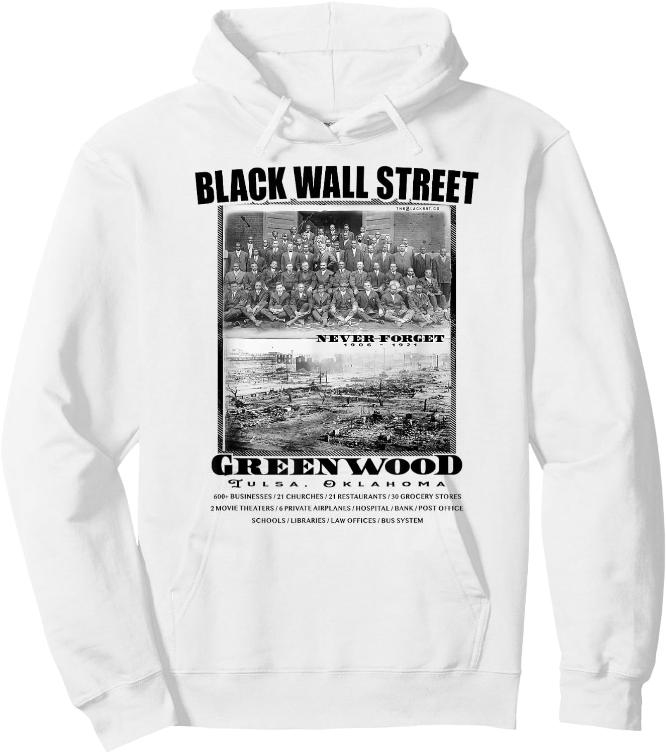 Black Wall Street Vintage Photos Black History Hoodie - Hoodie | White