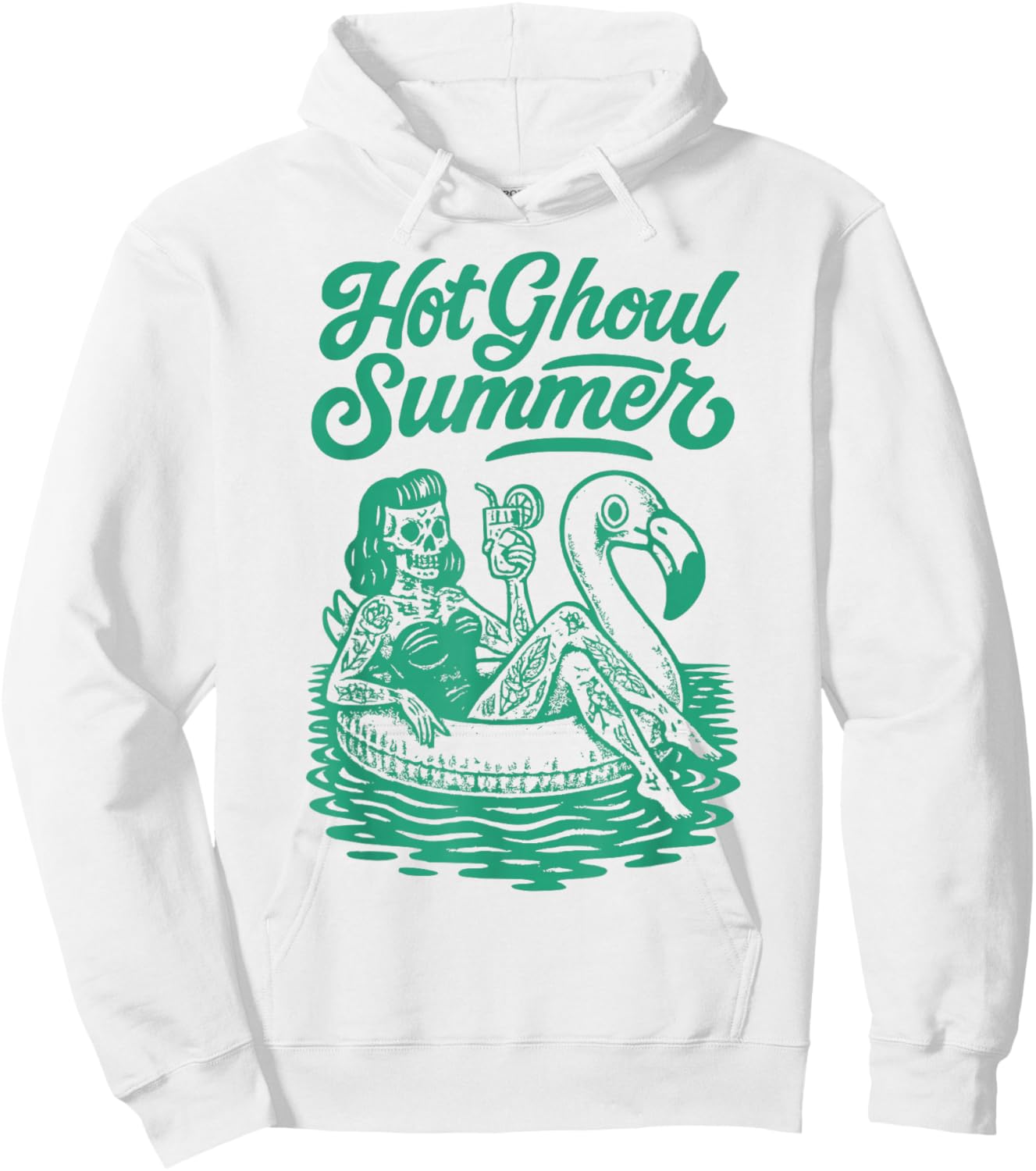 HOT GHOUL SUMMER Funny Halloween Summerween Summer Pool Hoodie - Hoodie | White