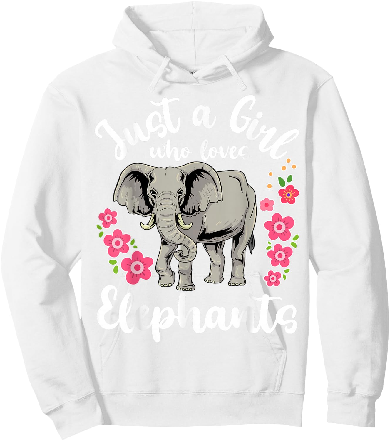 Elephant Just a Girl Who Loves Elephants Hoodie - Hoodie | White