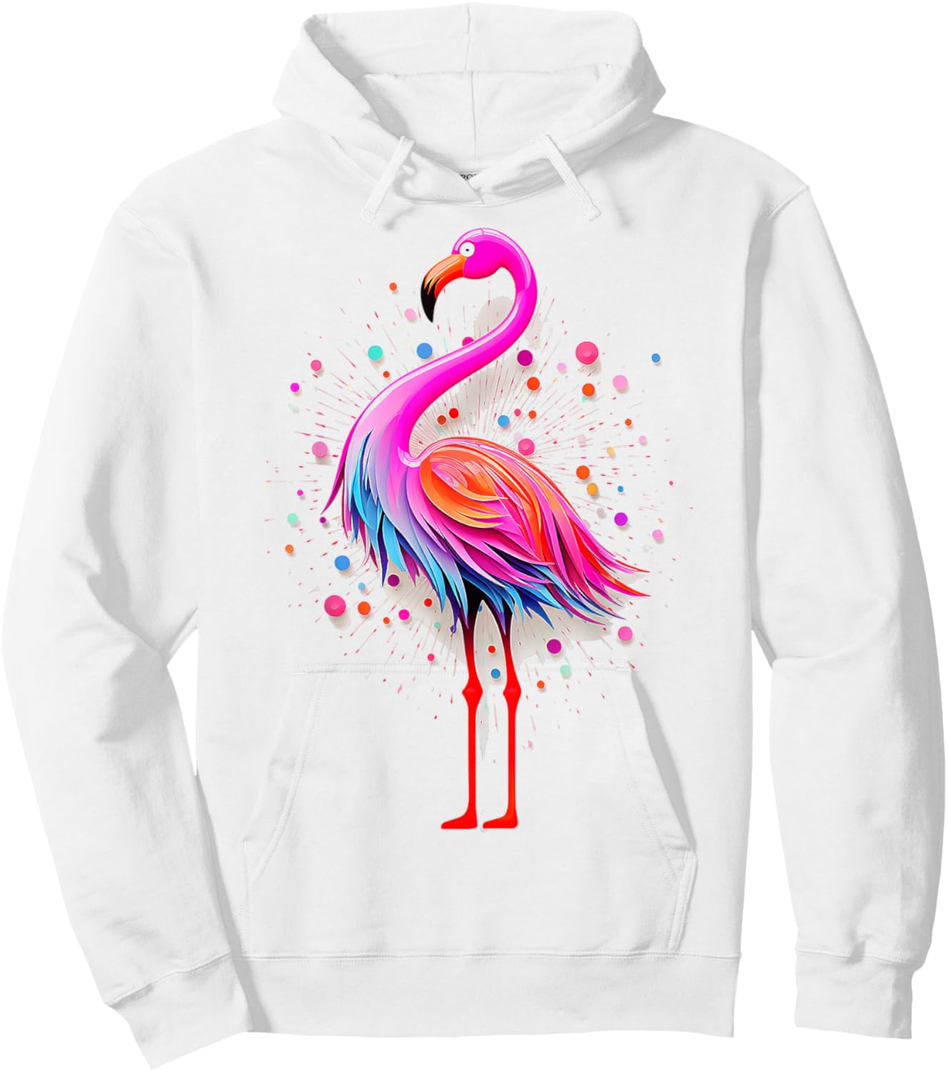 Flamingo Art Geometric Animal Cute Graphic Flamingo Hoodie - Hoodie | White