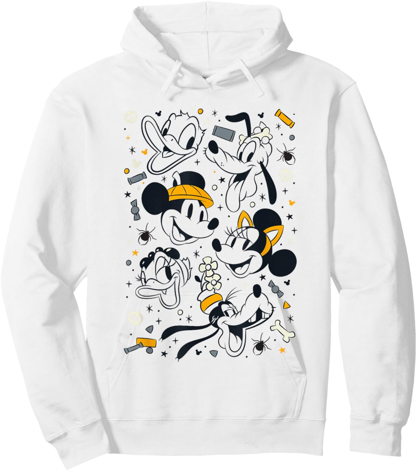 Disney Mickey And Friends Halloween Candy Spooky Group Icons Hoodie - Hoodie | White