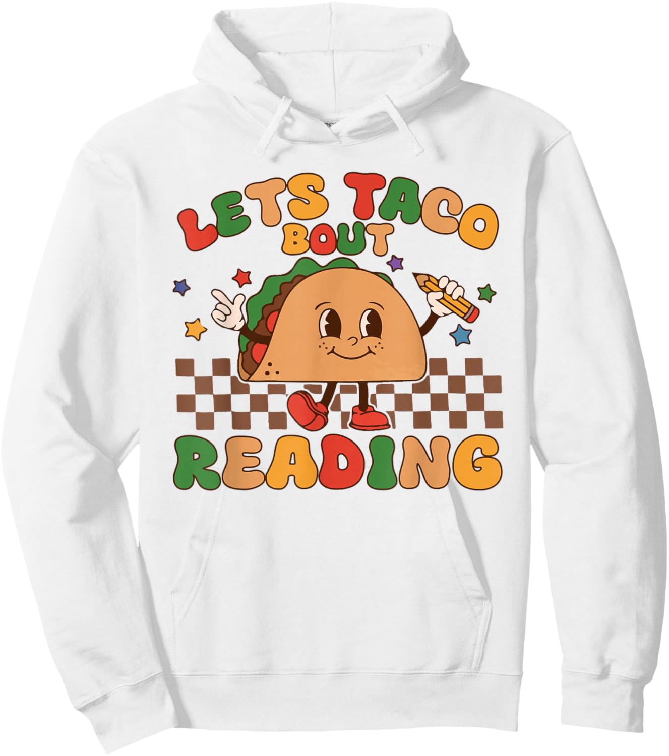 Lets Taco Bout Reading Back To School Science Teacher Groovy Hoodie - Hoodie | White