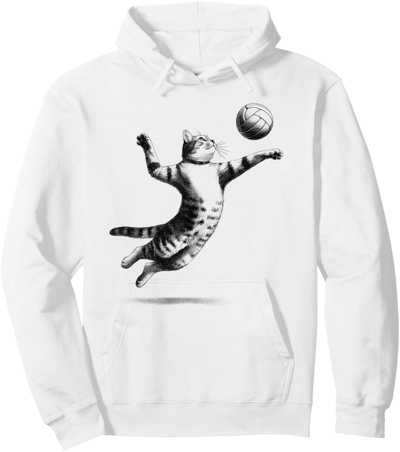 Cat Playing Volleyball Kitten Volleyball Player Vintage Hoodie - Hoodie | White