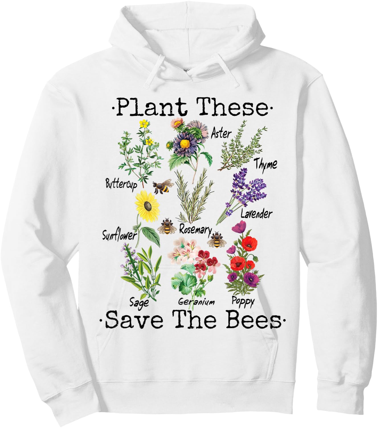 Plant These Save The Bees Shirt Women Yellow Flowers Hoodie - Hoodie | White