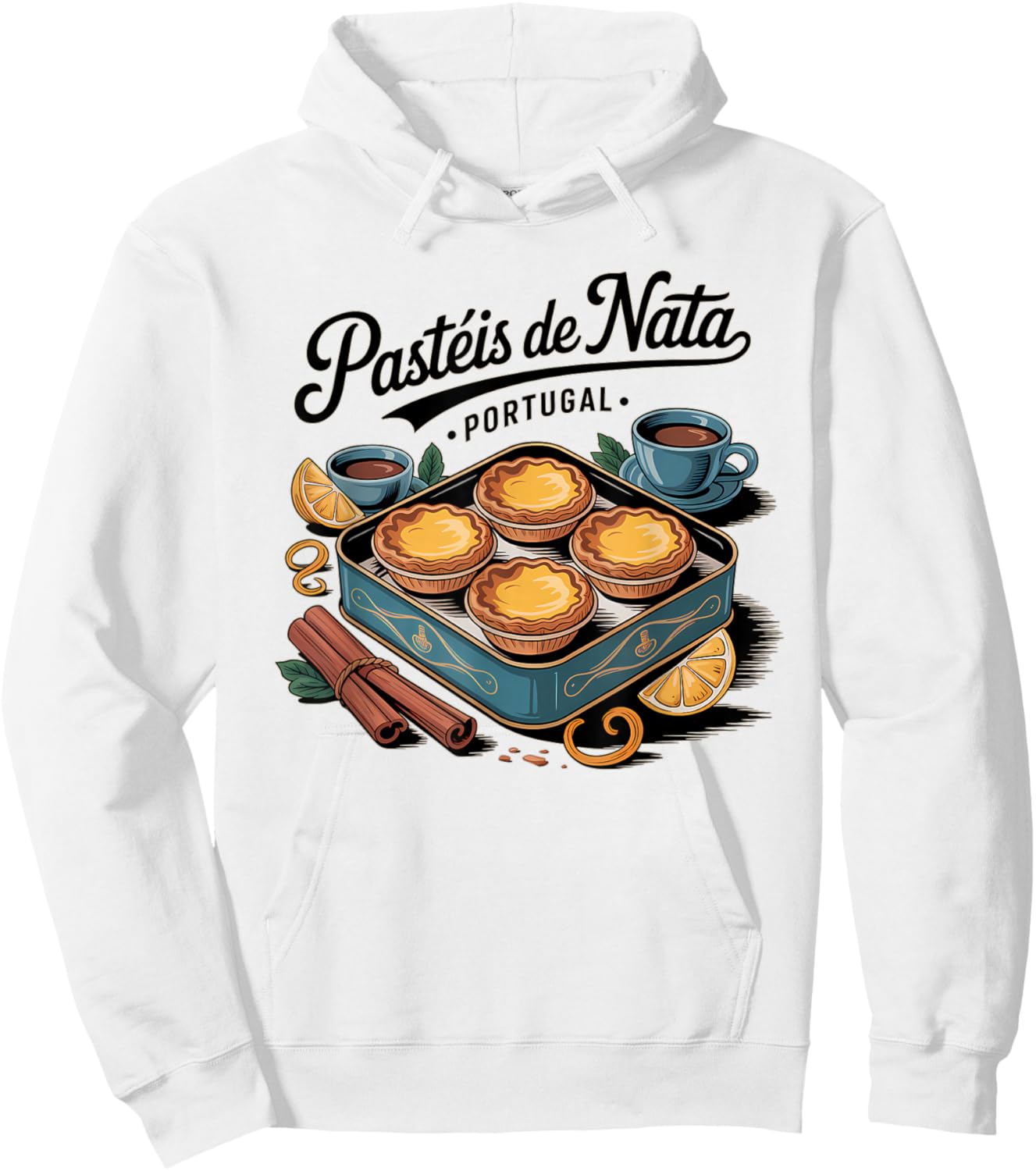 Traditional Portuguese Cream Tartlets Art Pastéis de Nata Hoodie - Hoodie | White