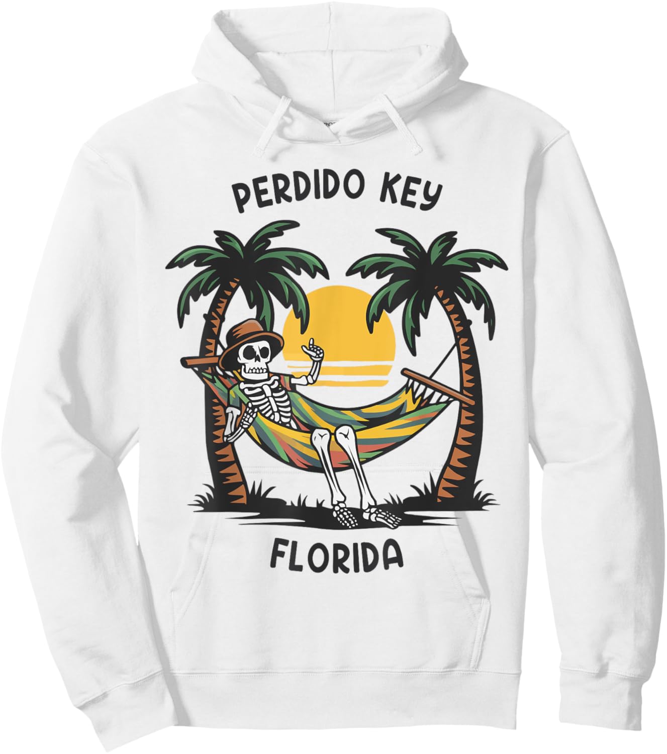 Vintage Perdido Key Florida Palms FL Sunset Funny Hoodie - Hoodie | White