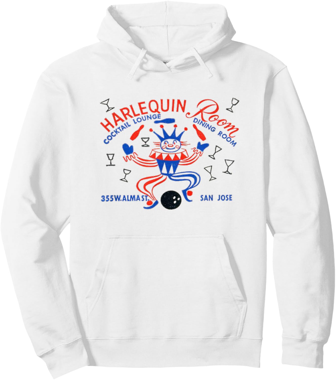Harlequin Retro California 50s Bar & Lounge Vintage San Jose Hoodie - Hoodie | White